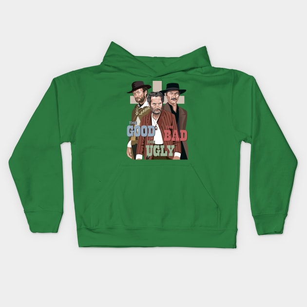 The Good, The Bad and The Ugly Kids Hoodie by Tiro1Linea